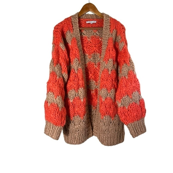 THE CASHMERE PROJECT Hand Knit Open Front Chunky Cardigan Sweater - Picture 2 of 10